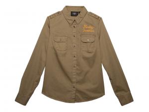 Women's Classic Chainstitch Military Shirt Dried Herb 96483-22VW